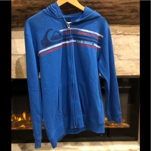 Quiksilver XL full zip blue hoodie